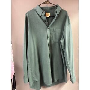 LL Bean Houndstooth Button Up Shirt Mens L-Tall Reg 100% Cotton